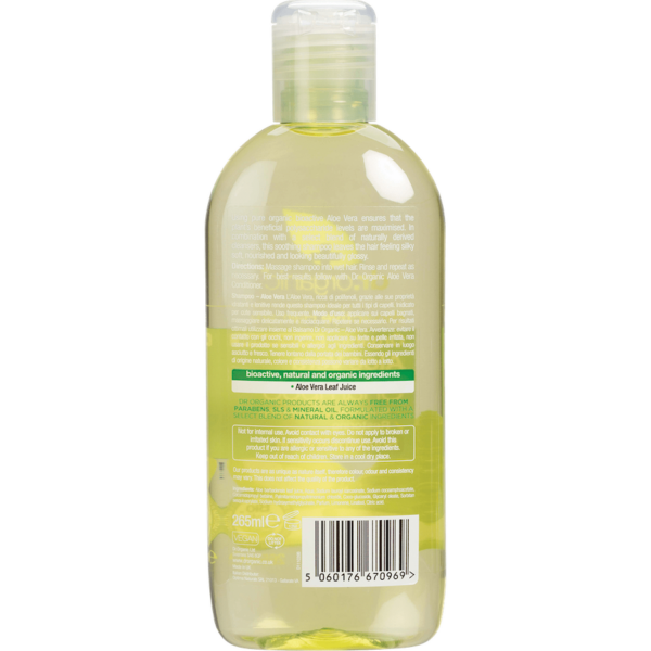 dr organic aloe vera shampoo 265ml back