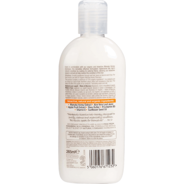 dr organic manuka conditioner 265ml back