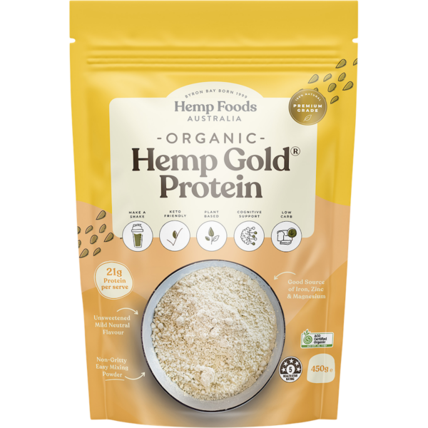 essential hemp organic hemp gold protein front 450g