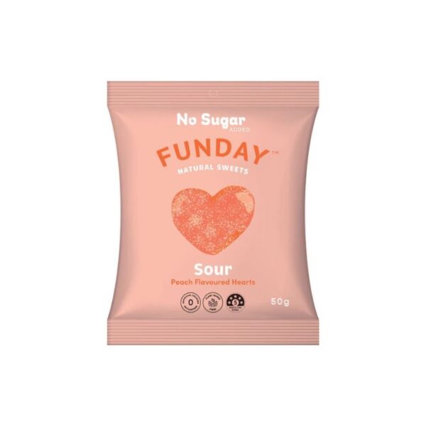 funday sour gummy hearts 50g