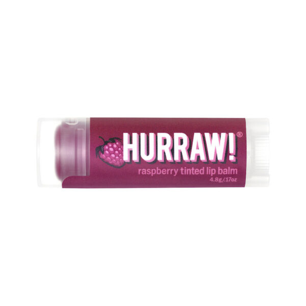 hurraw organic lip balm tinted raspberry 4 8g