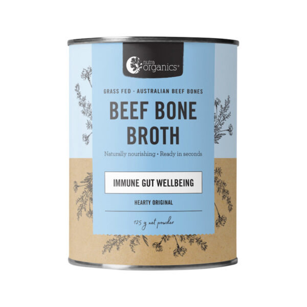 nutra organics bone broth beef hearty original 125g