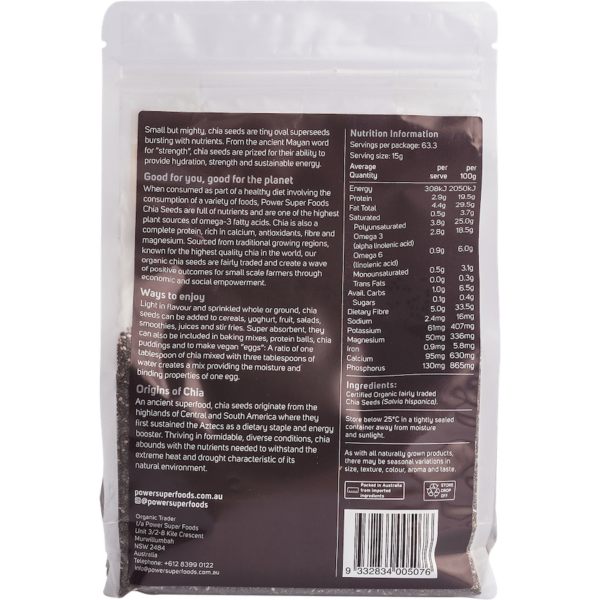 power super foods organic chia seeds back 2