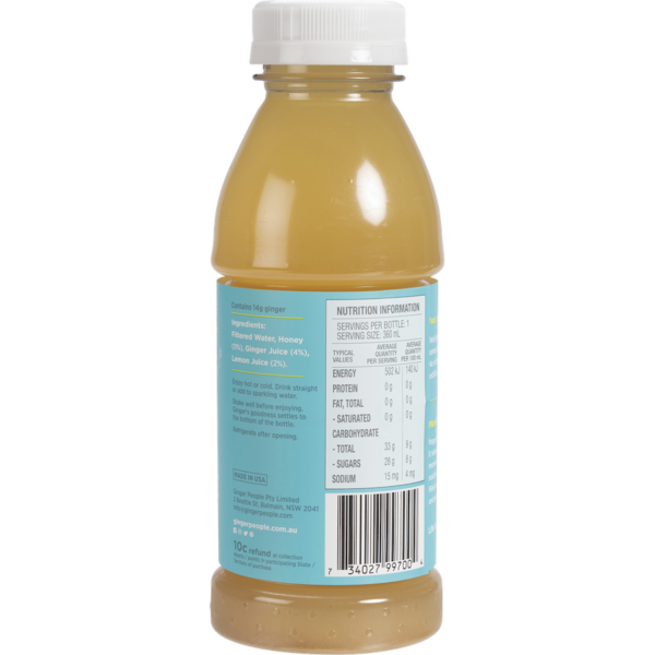 the ginger people honey lemon gingerade 360g back