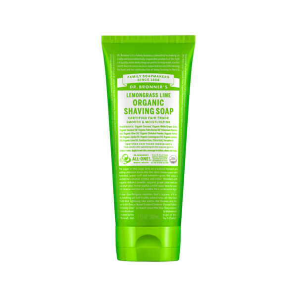 dr bronner s organic shaving soap lemongrass lime 207ml