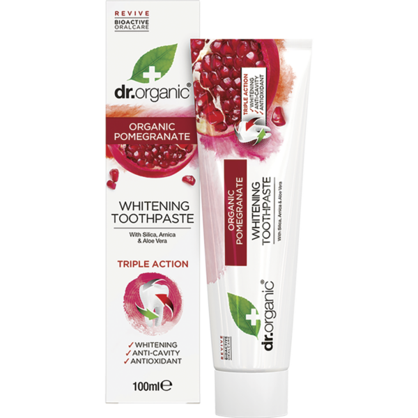 dr organic pomegranate whitening toothpaste 100ml