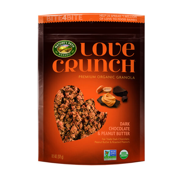 natures path love crunch granola chocolate and peanut butter 325g