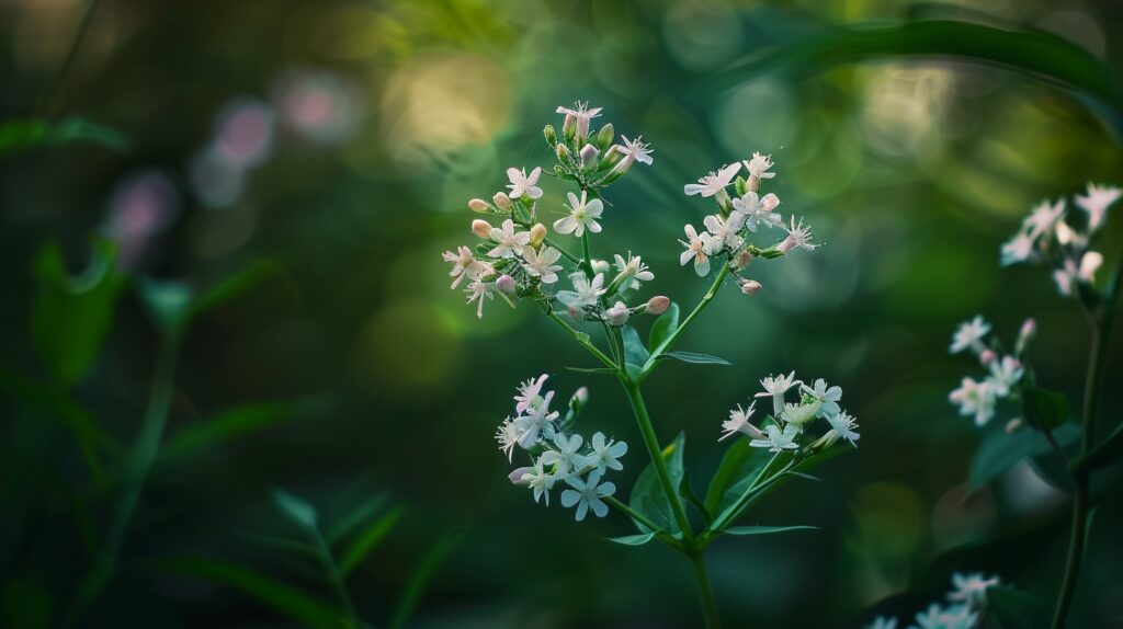 Close-up of white wildflowers in a green field.