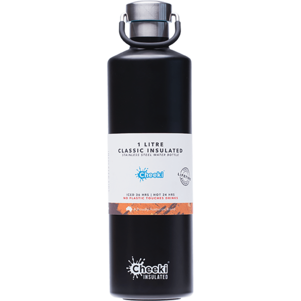 cheeki classic insulated bottle black 1lt