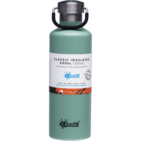 cheeki classic insulated bottle pistachio 600ml