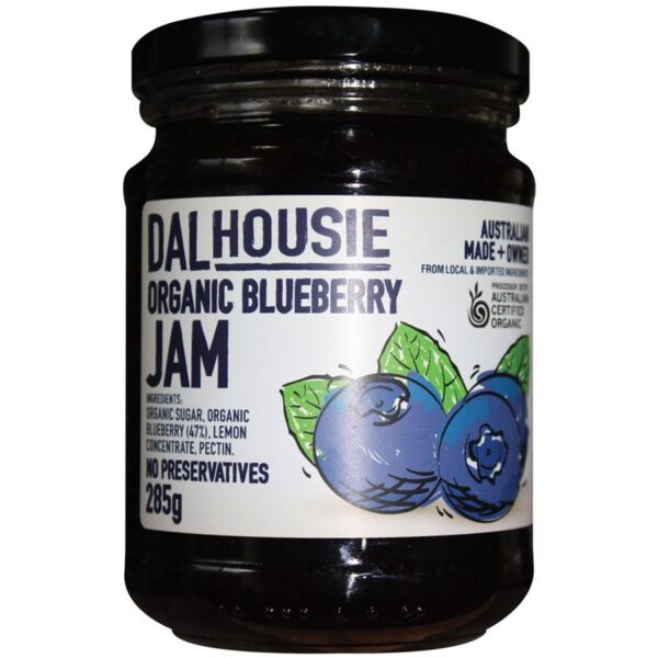 dalhousie blueberry jam organic 285g