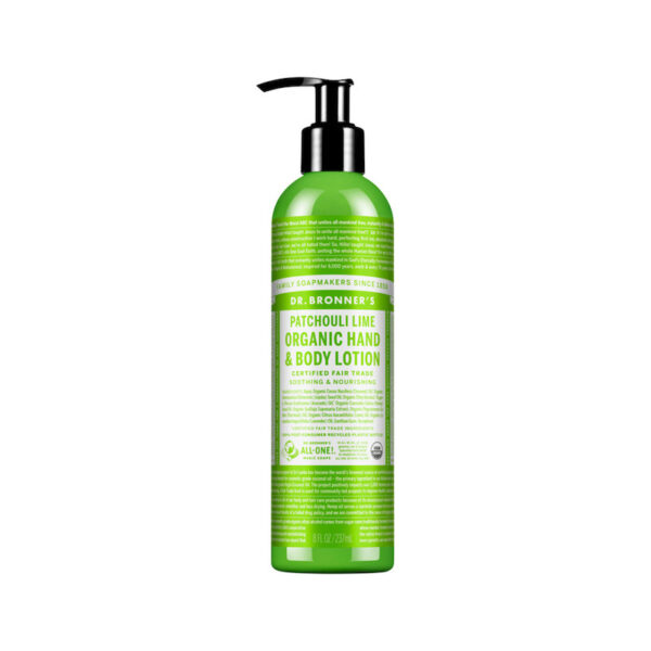 dr bronners organic hand body lotion patchouli lime 237ml