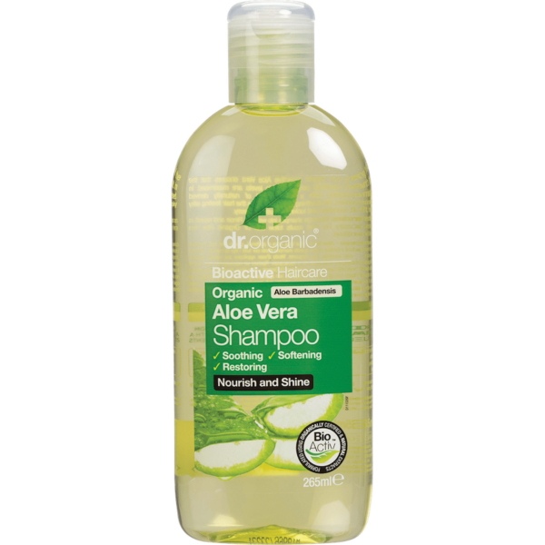 dr organic aloe vera shampoo 265ml front