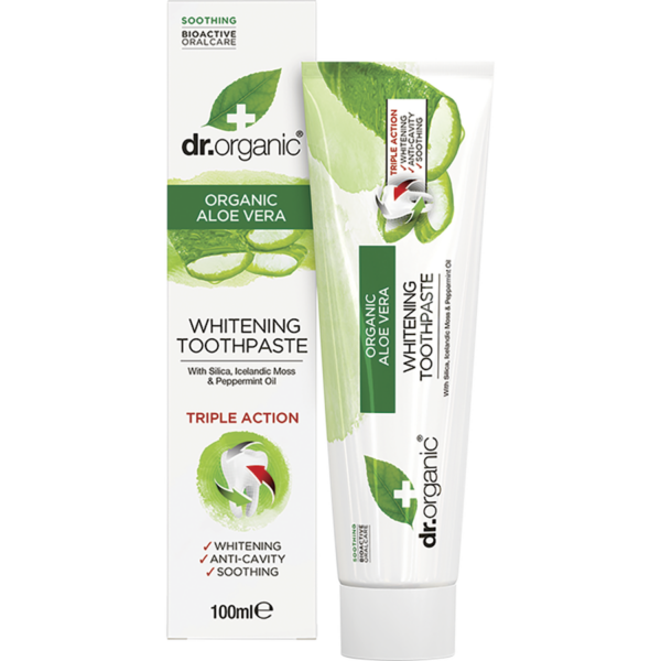 dr organic aloe vera whitening toothpaste 100ml