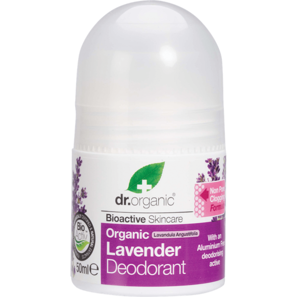 dr organic lavender deodorant 50ml front