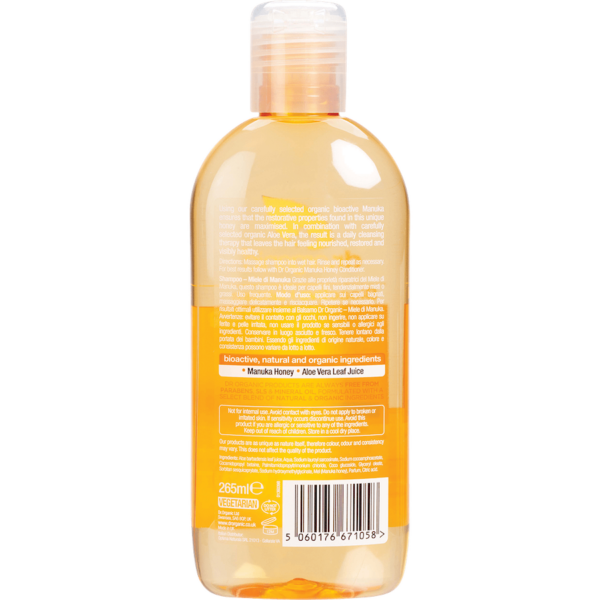 dr organic manuka shampoo 265ml back