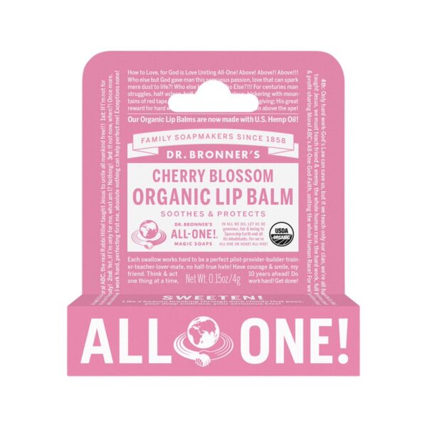 dr bronners organic lip balm cherry blossom 4g